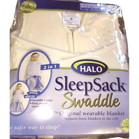 Halo SleepSack Swaddle Micro-Fleece 2-In-1 Wearable Blanket Newborn Size 19-23" - Picture 1 of 10